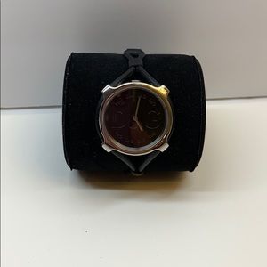 D&G watch with black leather cord strap
